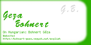geza bohnert business card